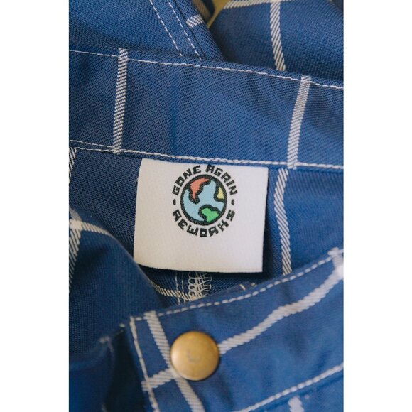 Rework Plaid Pouch Pocket Flared Cargo Pants - Picture 9 of 9